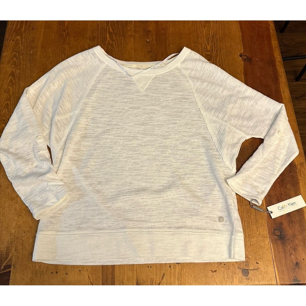 Calvin Klein Performance Women's Raglen Sleeve Banded Active Tee PF6T3899 White